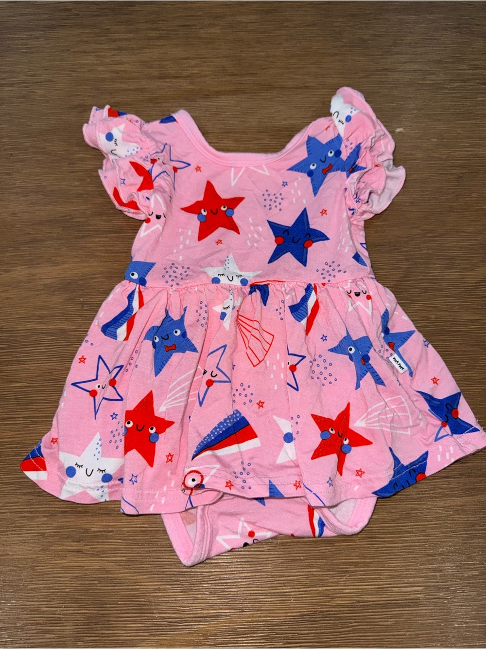 Play by Little Sleepies Pink Star Print Twirl Dress Sz 0-3 months